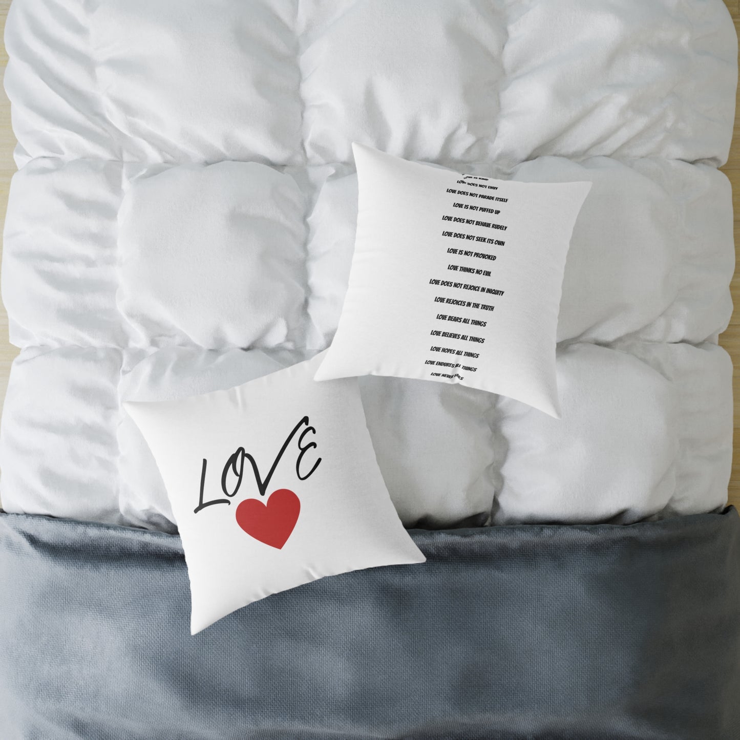 1. Love Square Poly Canvas Pillow - Cozy Home Decor Gift
