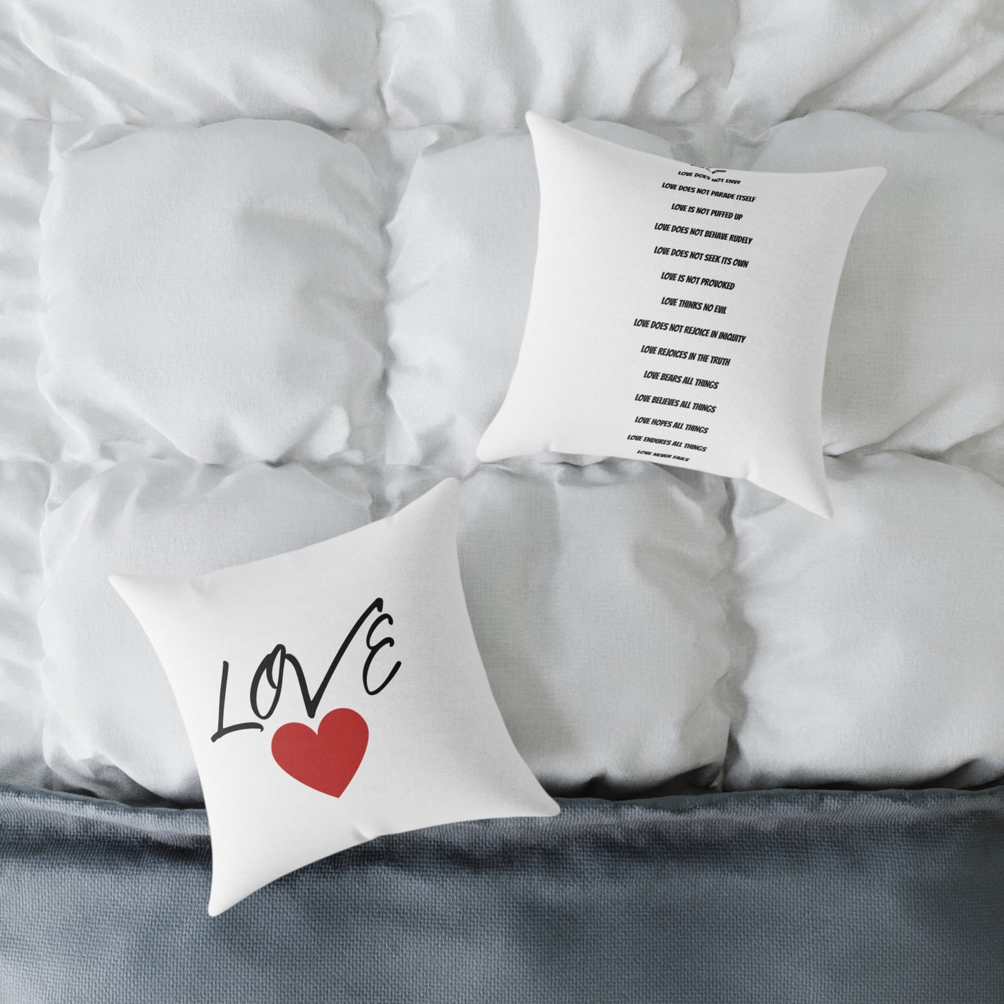 1. Love Square Poly Canvas Pillow - Cozy Home Decor Gift