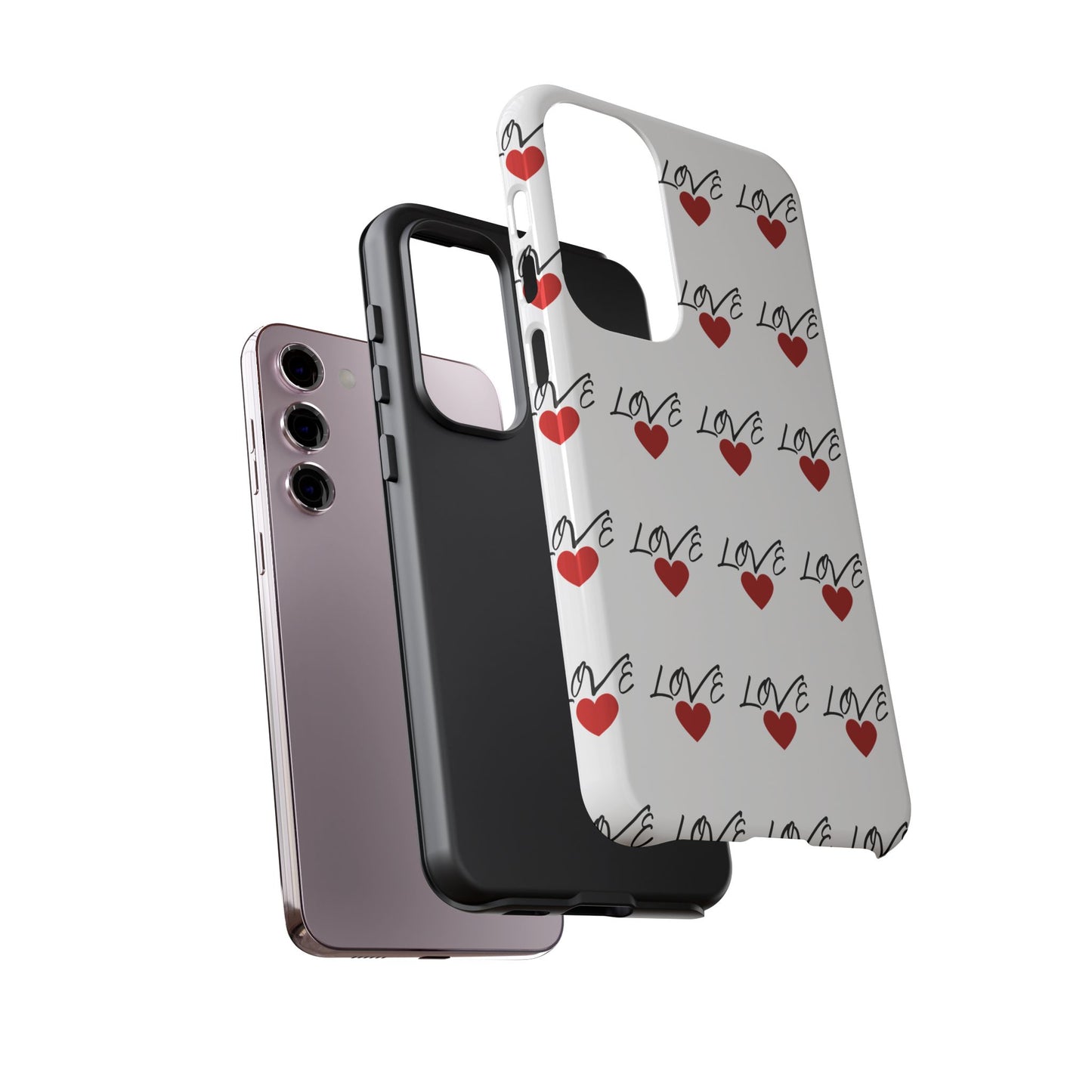 1. Love Hearts Phone Case - Tough & Stylish