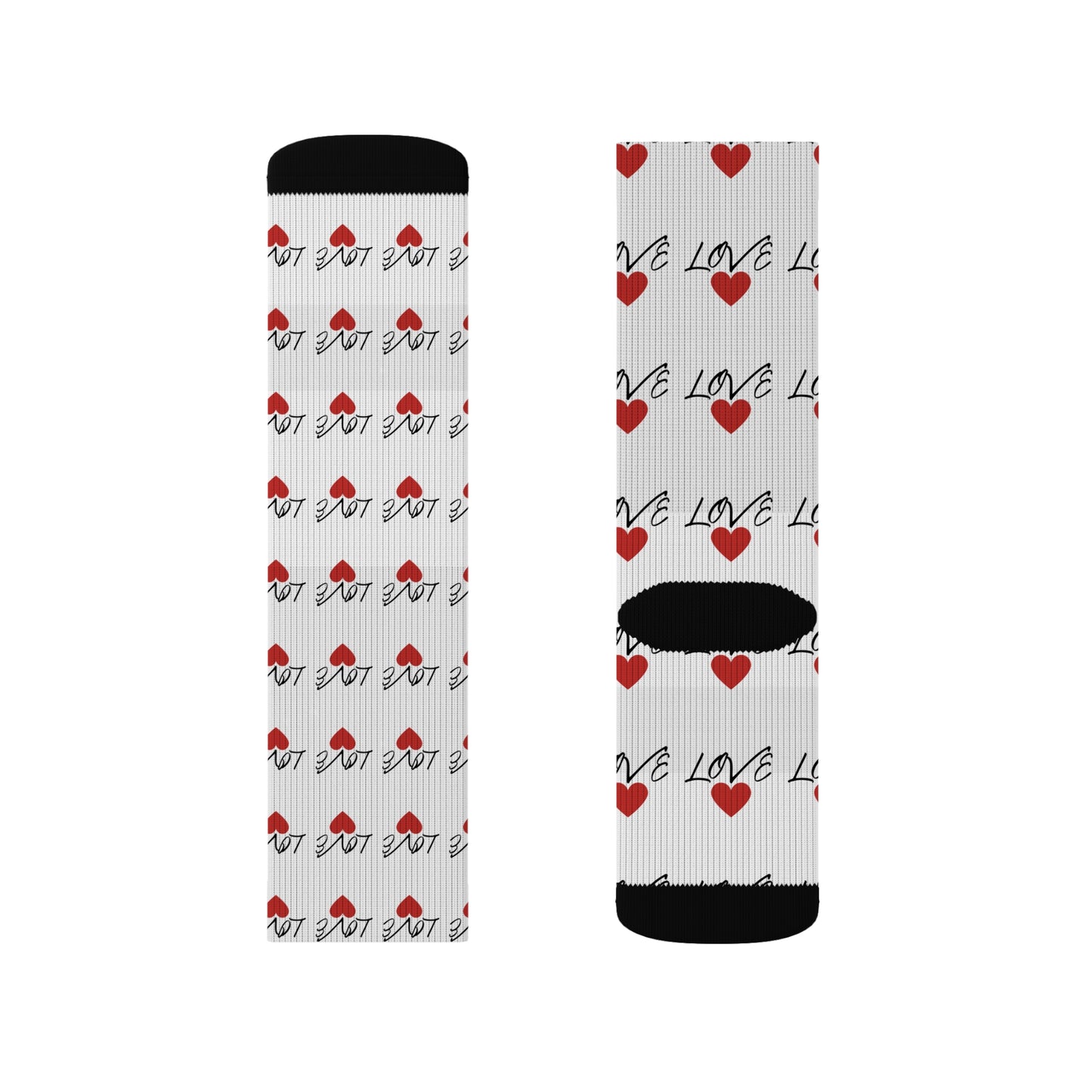 Cute Love Pattern Sublimation Socks for Valentine’s Day