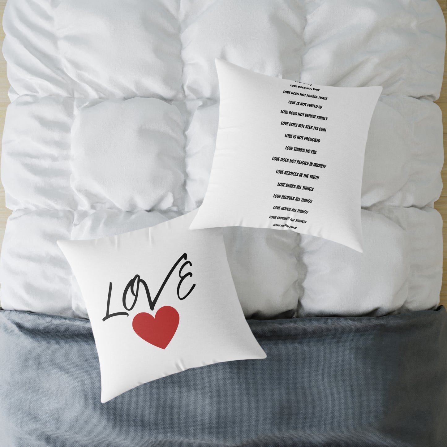 1. Love Square Poly Canvas Pillow - Cozy Home Decor Gift