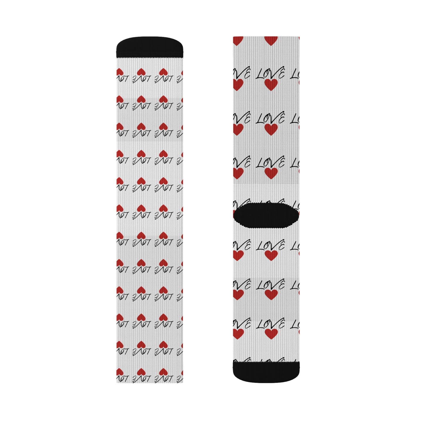 Cute Love Pattern Sublimation Socks for Valentine’s Day