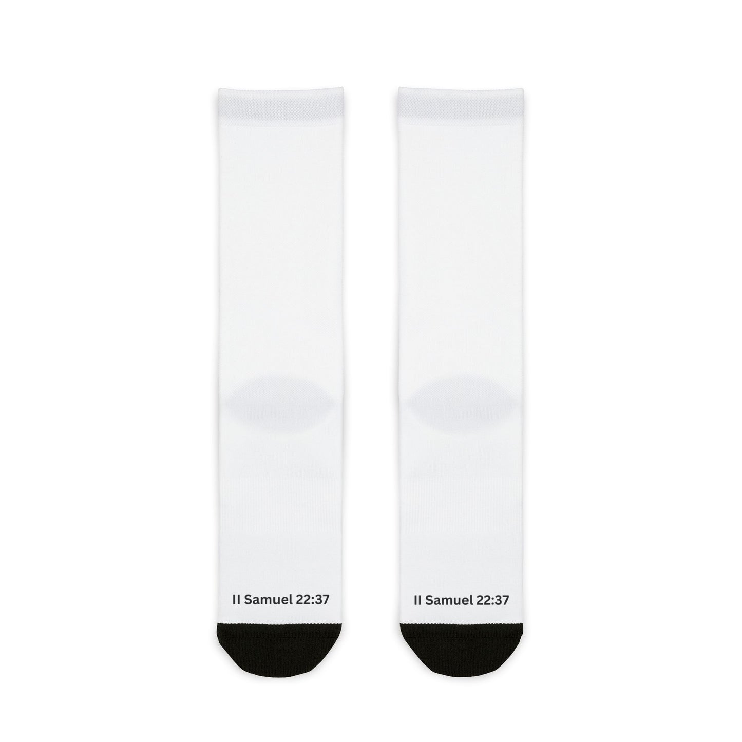 II Samuel 22:37- Inspirational Sublimation Crew Socks