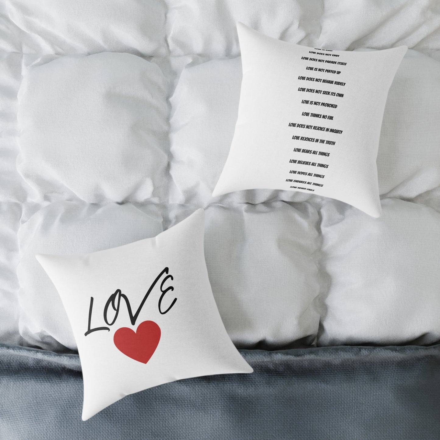 1. Love Square Poly Canvas Pillow - Cozy Home Decor Gift