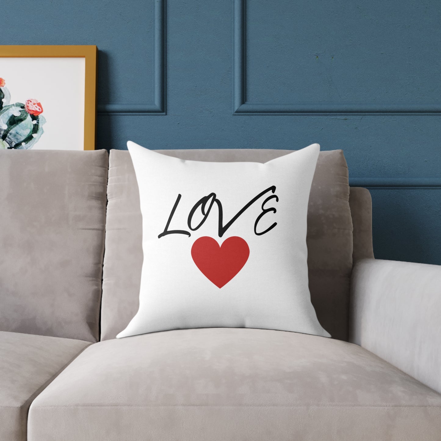 1. Love Square Poly Canvas Pillow - Cozy Home Decor Gift