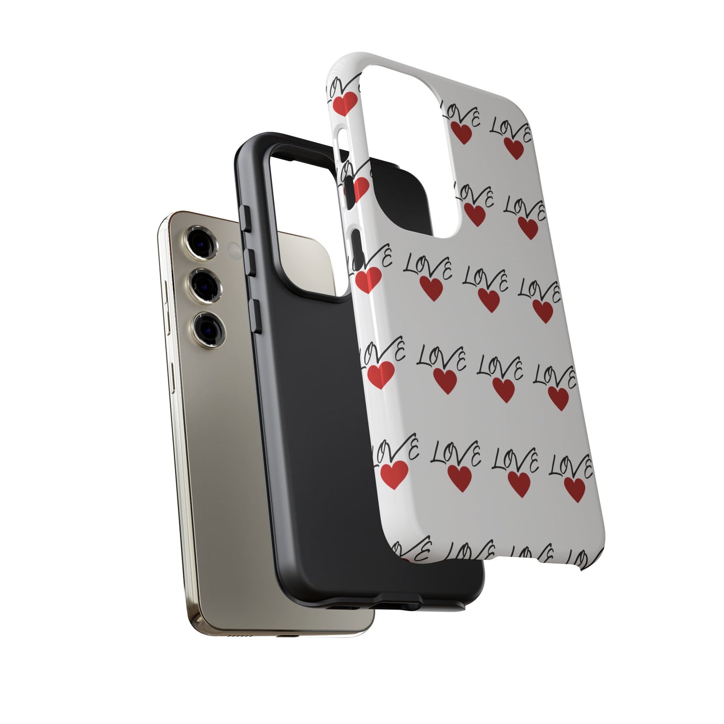 1. Love Hearts Phone Case - Tough & Stylish