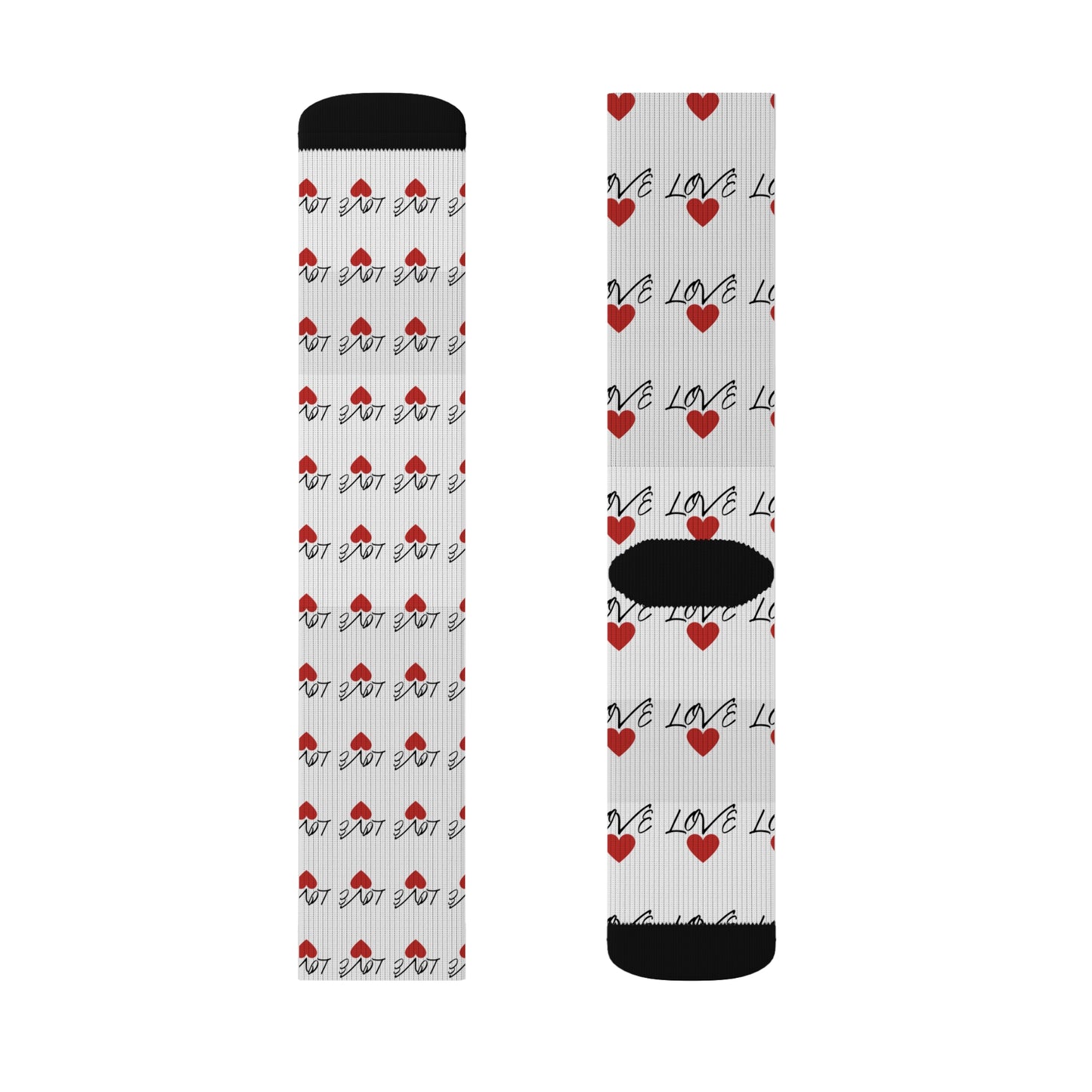 Cute Love Pattern Sublimation Socks for Valentine’s Day