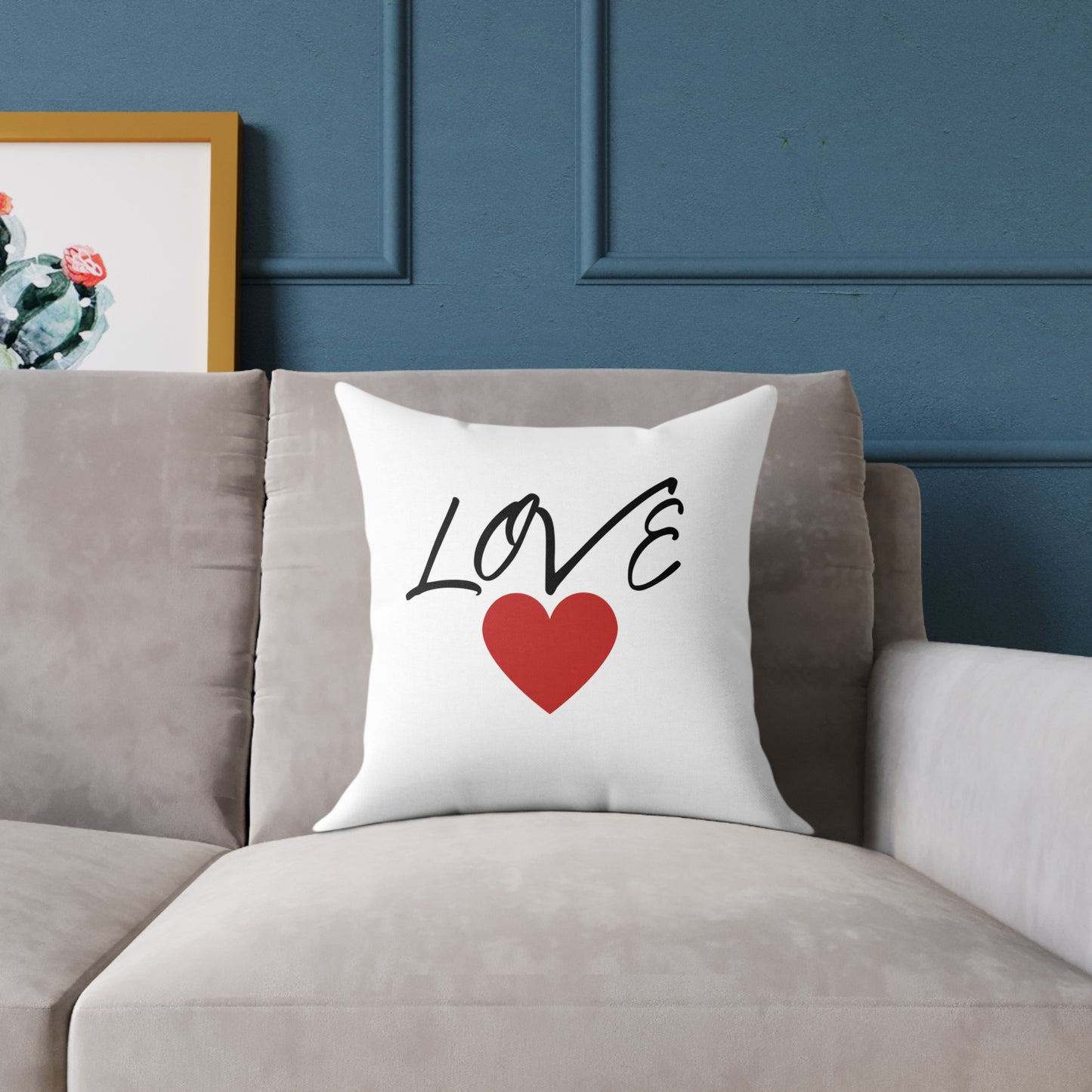 1. Love Square Poly Canvas Pillow - Cozy Home Decor Gift