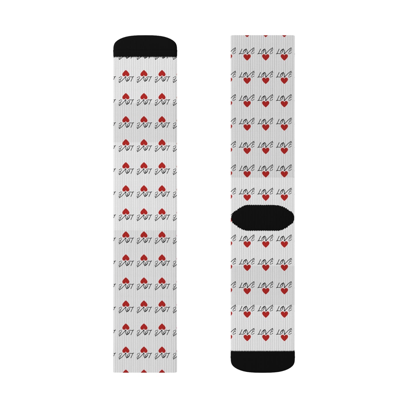 Cute Love Pattern Sublimation Socks for Valentine’s Day
