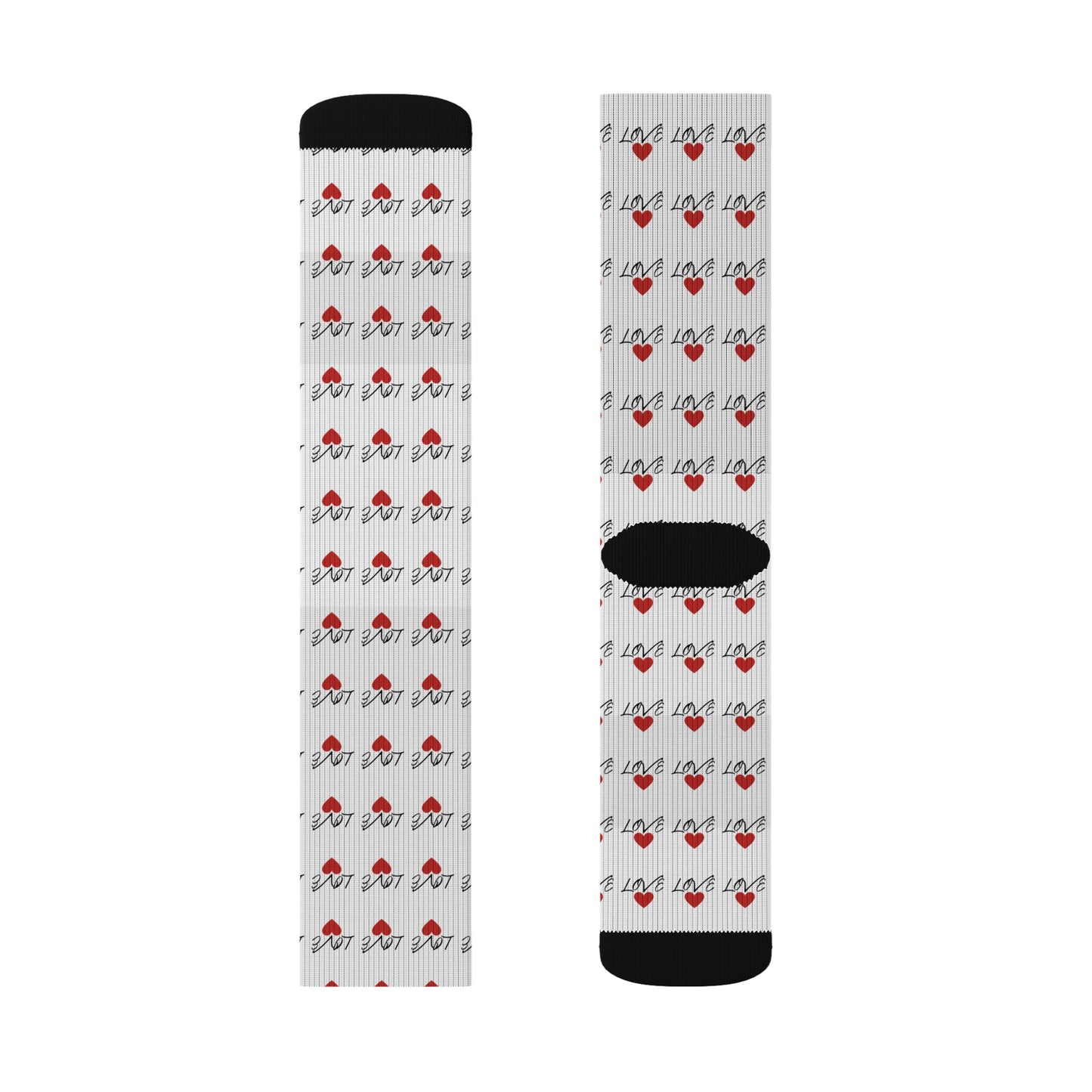 Cute Love Pattern Sublimation Socks for Valentine’s Day