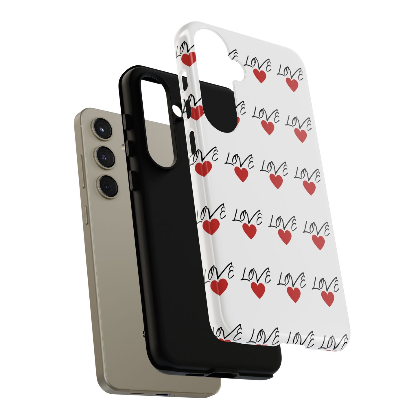 1. Love Hearts Phone Case - Tough & Stylish