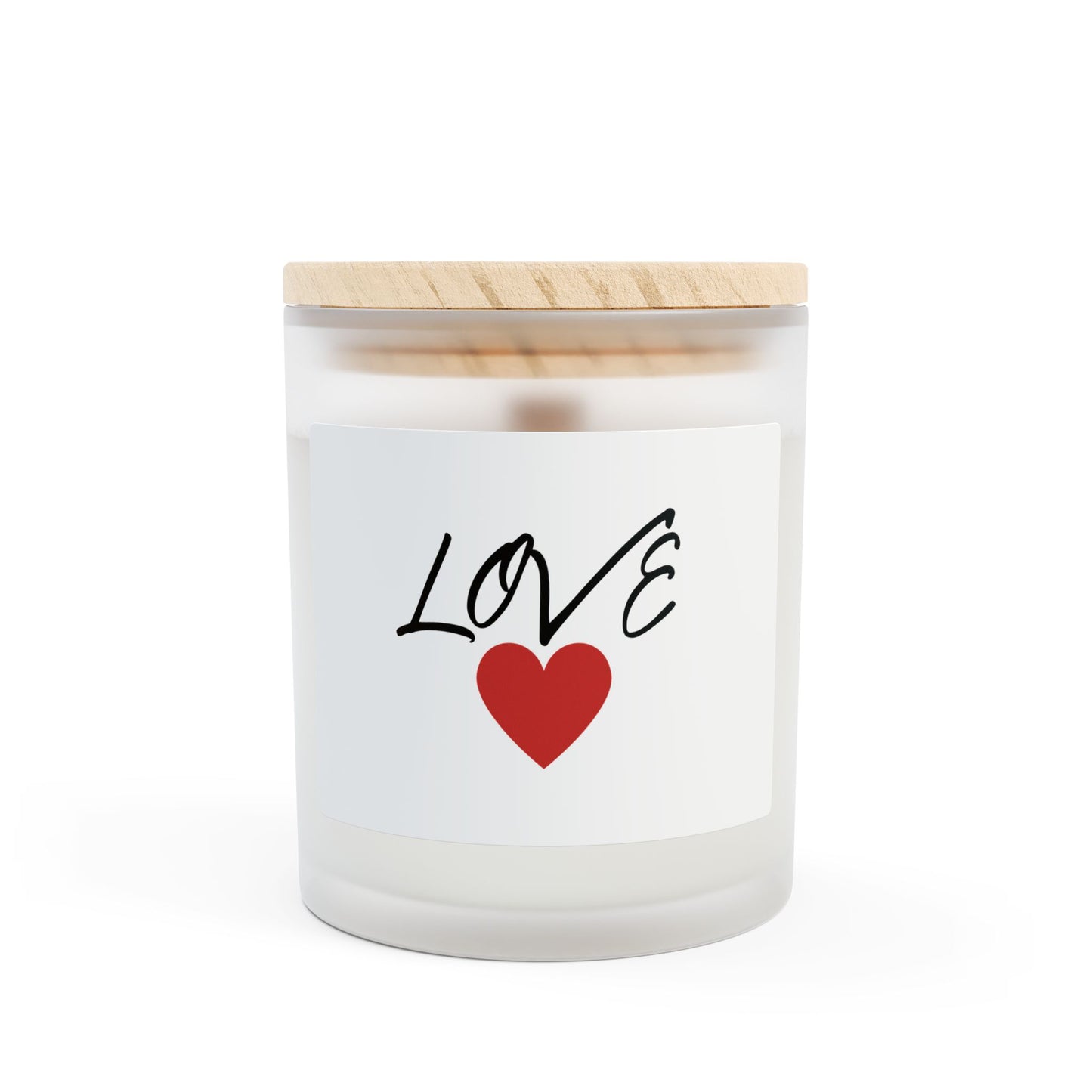 Love Heart Scented Candle - 11oz Frosted Glass Decor