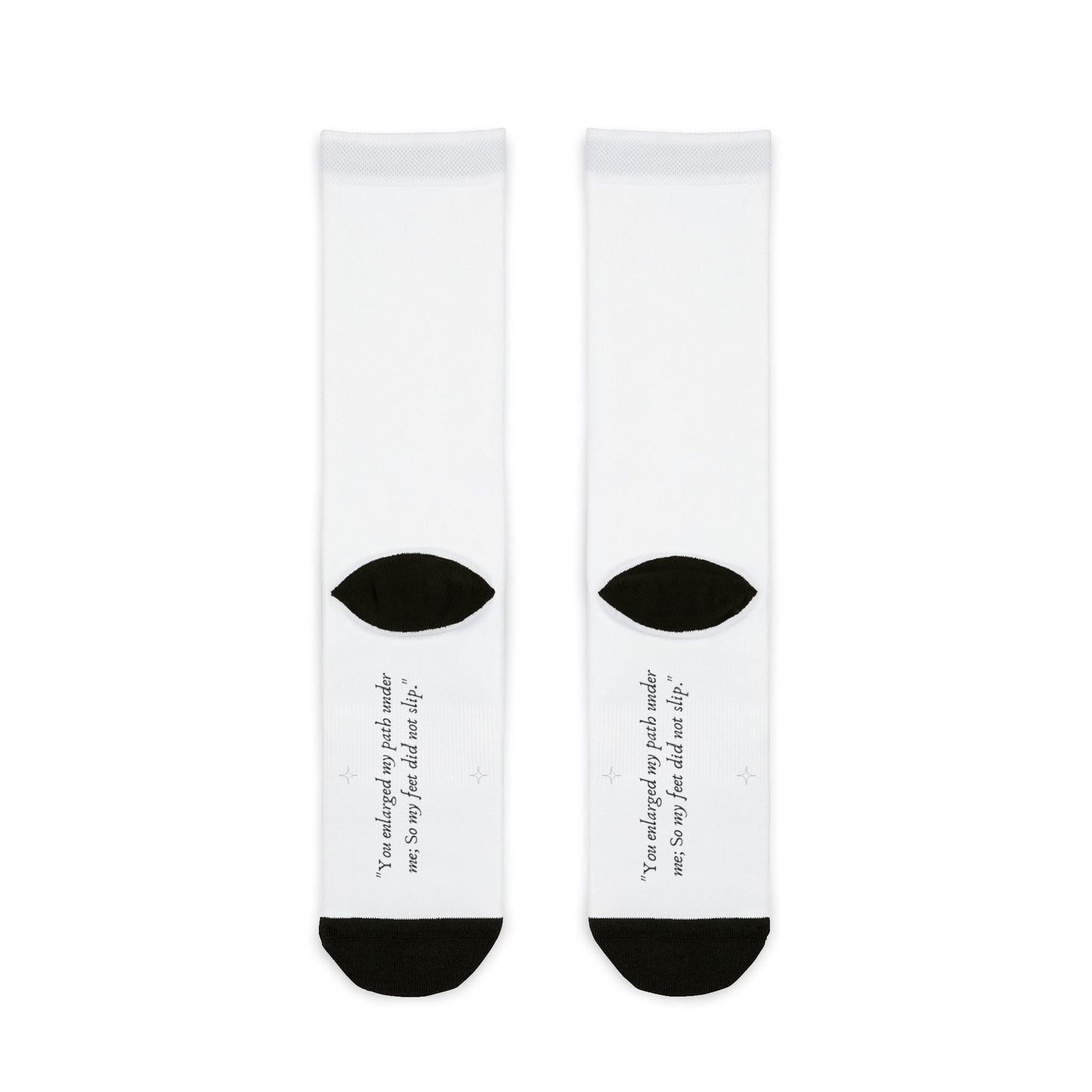 II Samuel 22:37- Inspirational Sublimation Crew Socks